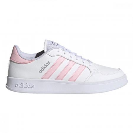Tênis Adidas Breaknet Brilho Feminino - Branco+Rosa